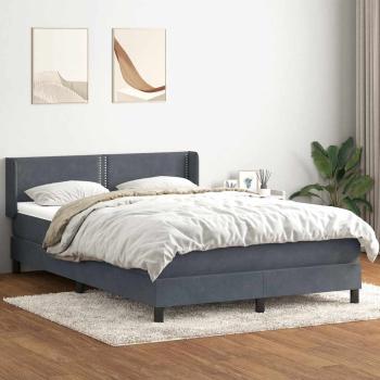 ARDEBO.de - Boxspringbett mit Matratze Dunkelgrau 160x210 cm Samt