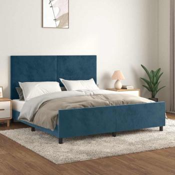 ARDEBO.de - Bettgestell ohne Matratze Dunkelblau 160x200 cm Samt