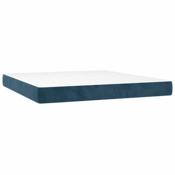 Boxspringbett mit Matratze Dunkelblau 160x200 cm Samt