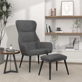 ARDEBO.de - Relaxsessel mit Hocker Hellgrau Stoff