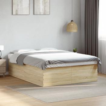 ARDEBO.de - Bettgestell Sonoma-Eiche 160x200 cm Holzwerkstoff