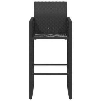 Garten-Barhocker 2 Stk. Schwarz Poly Rattan