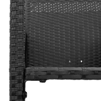3-tlg. Gartenbar-Set ohne Kissen Schwarz Poly Rattan Akazie