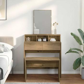 ARDEBO.de - Schminkhocker Artisan-Eiche 70x35x45 cm Holzwerkstoff