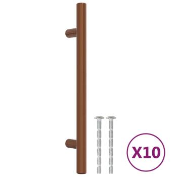 Möbelgriffe 10 Stk. Bronzen 128 mm Edelstahl