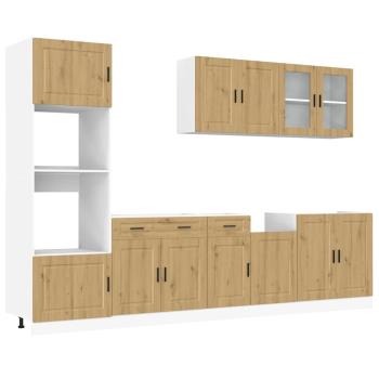 7-tlg. K?chenschrank-Set Kalmar Artisan-Eiche Holzwerkstoff