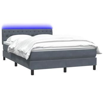 Boxspringbett mit Matratze & LED Dunkelgrau 160x210 cm Samt