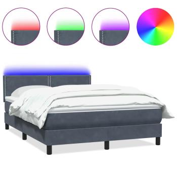 Boxspringbett mit Matratze & LED Dunkelgrau 160x210 cm Samt