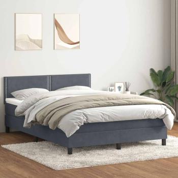 Boxspringbett mit Matratze & LED Dunkelgrau 160x210 cm Samt