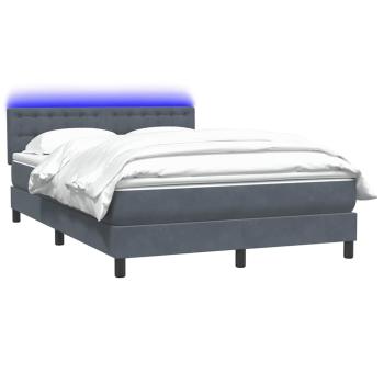 Boxspringbett mit Matratze & LED Dunkelgrau 160x210 cm Samt