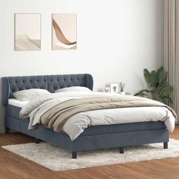 ARDEBO.de - Boxspringbett mit Matratze Dunkelgrau 160x210 cm Samt