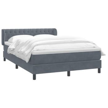 Boxspringbett mit Matratze Dunkelgrau 160x210 cm Samt