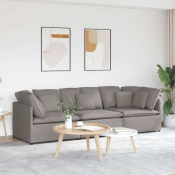 ARDEBO.de - Modulares Sofa mit Kissen Stoff Taupe