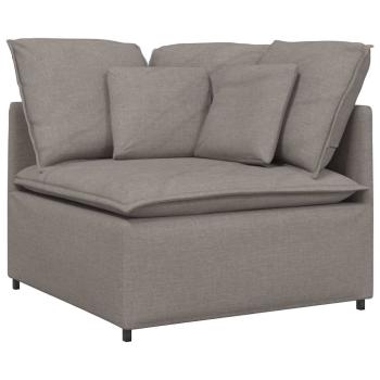 Modulares Sofa mit Kissen Stoff Taupe
