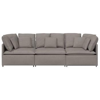 Modulares Sofa mit Kissen Stoff Taupe
