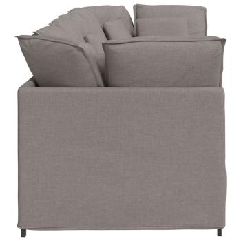 Modulares Sofa mit Kissen Stoff Taupe