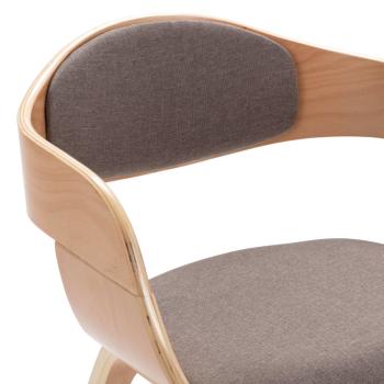 Esszimmerstühle 2 Stk. Bugholz und Taupe Stoff