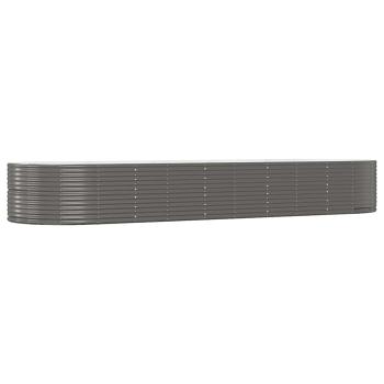 Hochbeet Grau 447x140x68 cm Verzinkter Stahl