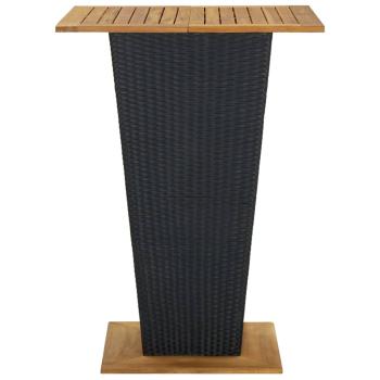 9-tlg. Gartenbar-Set mit Kissen Poly Rattan Schwarz