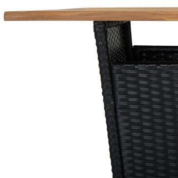 9-tlg. Gartenbar-Set mit Kissen Poly Rattan Schwarz