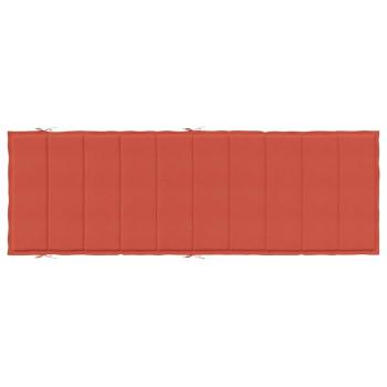 Sonnenliegen-Auflage Melange Rot 186x58x4 cm Stoff