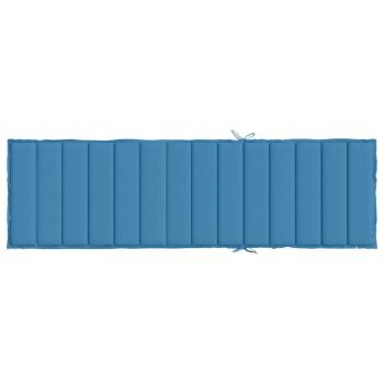 Sonnenliegen-Auflage Melange Blau 200x60x4 cm Stoff