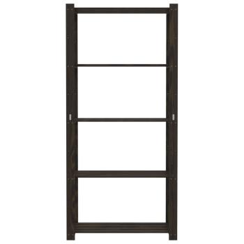 Lagerregal mit 5 Böden Schwarz 80x38x170 cm Massivholz Kiefer