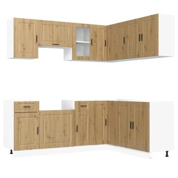 11-tlg. K?chenschrank-Set Porto Artisan-Eiche Holzwerkstoff