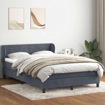 ARDEBO.de - Boxspringbett mit Matratze Dunkelgrau 160x210 cm Samt