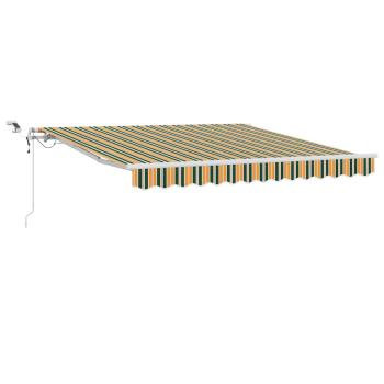 Ausziehbare Markise Grün und Gelb 300 x 250 cm Polyester