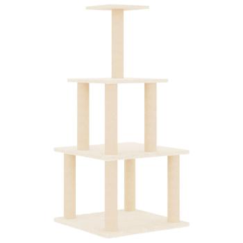 Kratzbaum mit Sisal-Kratzsäulen Creme 111 cm