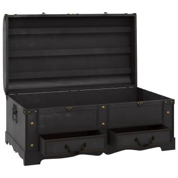 Schatztruhe Holz Schwarz 90 x 51 x 42 cm
