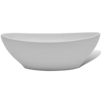 Keramik Waschbecken 40 x 33 cm Oval Weiß