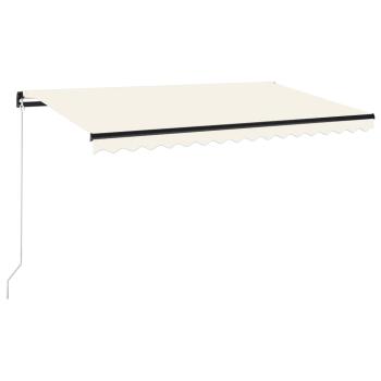 Markise Manuell Einziehbar mit LED 400x300 cm Creme
