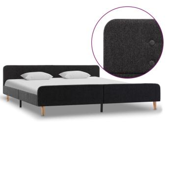ARDEBO.de - Bettgestell Dunkelgrau Sackleinen 180x200 cm