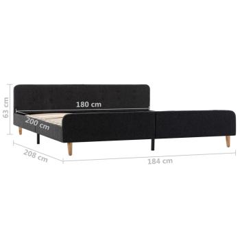 Bettgestell Dunkelgrau Sackleinen 180x200 cm