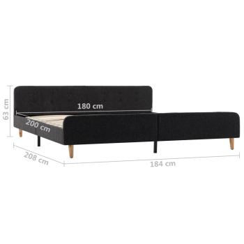 Bettgestell Dunkelgrau Sackleinen 180x200 cm