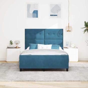 Boxspringbett mit Kopfteil Dunkelblau 160 x 200 cm Samt