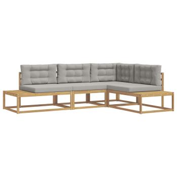Outdoor-Sofagarnitur Weiß 277,5 x 198,5 x 73 cm Polyester