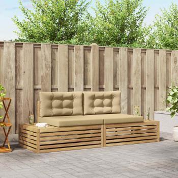 ARDEBO.de - 2 Stk. Outdoor-Sofagarnitur Polyester Weiß