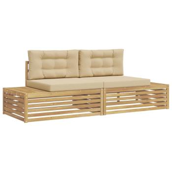 2 Stk. Outdoor-Sofagarnitur Polyester Weiß