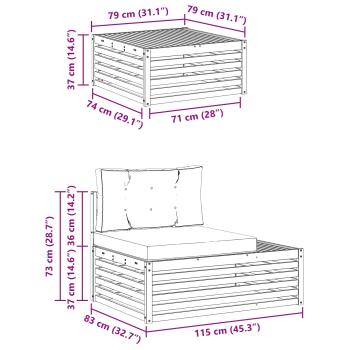 4 Stk. Outdoor-Sofagarnitur Polyester Weiß