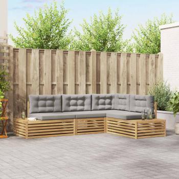 ARDEBO.de - 5 Stk. Outdoor-Sofagarnitur Polyester Weiß
