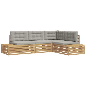 5 Stk. Outdoor-Sofagarnitur Polyester Weiß