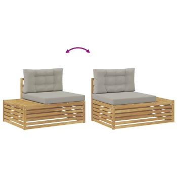 5 Stk. Outdoor-Sofagarnitur Polyester Weiß