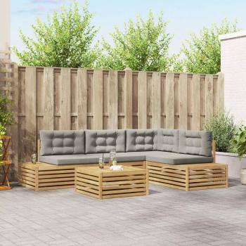 ARDEBO.de - 6 Stk. Outdoor-Sofagarnitur Polyester Weiß