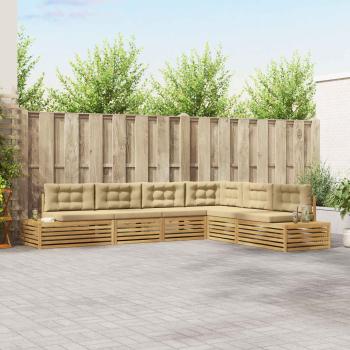 ARDEBO.de - 7 Stk. Outdoor-Sofagarnitur Polyester Weiß