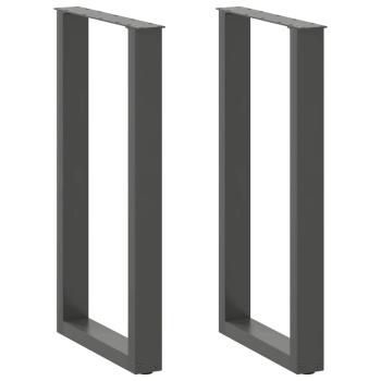 ARDEBO.de - Bartischbeine U-Form 2 Stk. Anthrazit 50x(90-91) cm Stahl