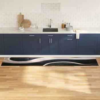 ARDEBO.de - Küchen Teppich Schwarz 300 x 60 cm Samt
