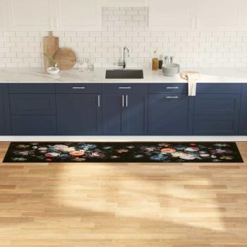 ARDEBO.de - Küchen Teppich Schwarz 300 x 60 cm Samt